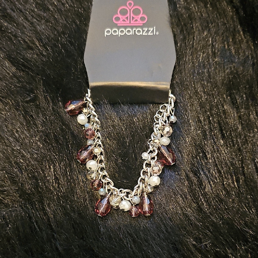 Paparazzi Silver and Purple Bracelet